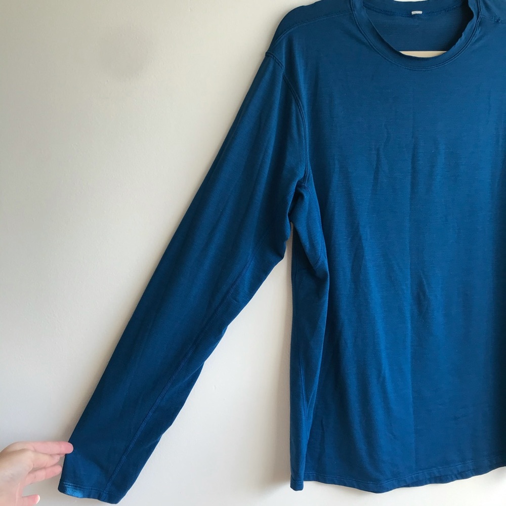 LULULEMON blue long sleeve shirt lightweight tee - Picture 5 of 5